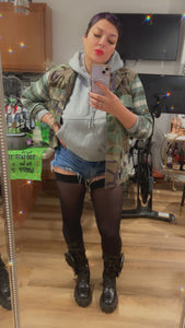 Patched Camo W/ Plaid Lumberjack Sleeves